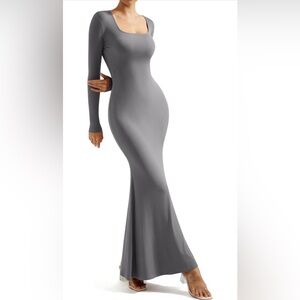 Grey long sleeve maxi dress